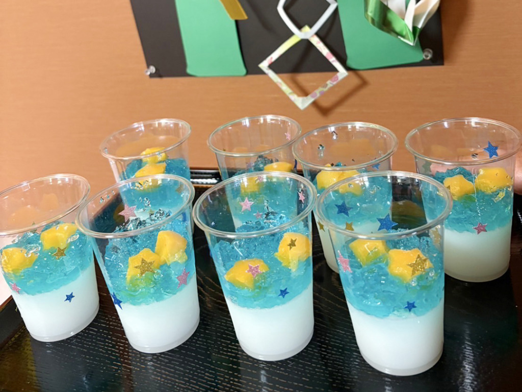 七夕レクリエーションのゼリー
