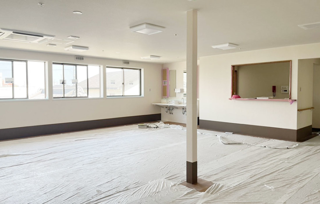 工事中のナーシング和楽縁豊明　食堂