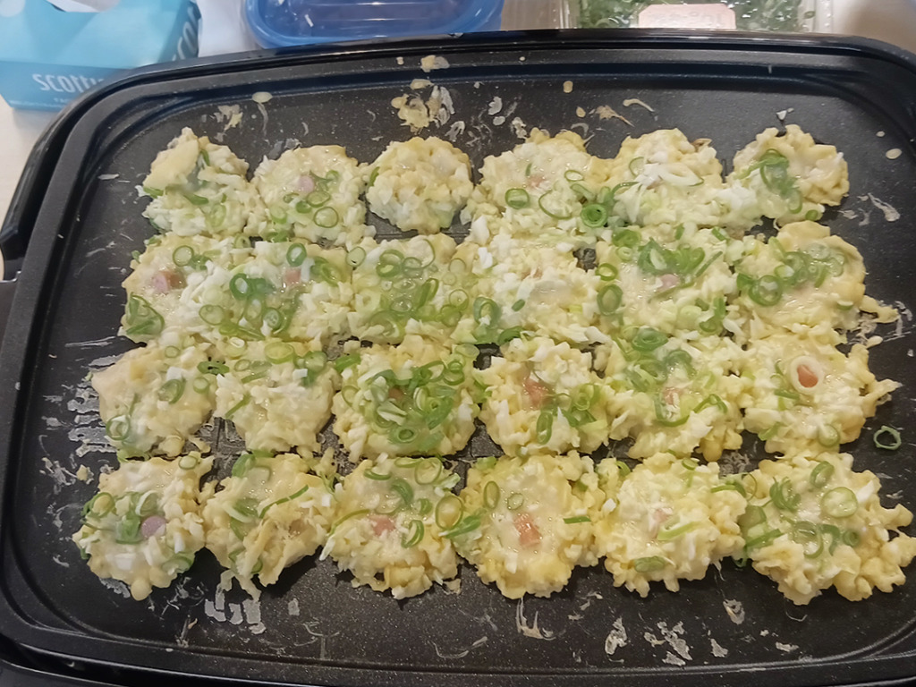 丸める前の夏祭りのたこ焼き