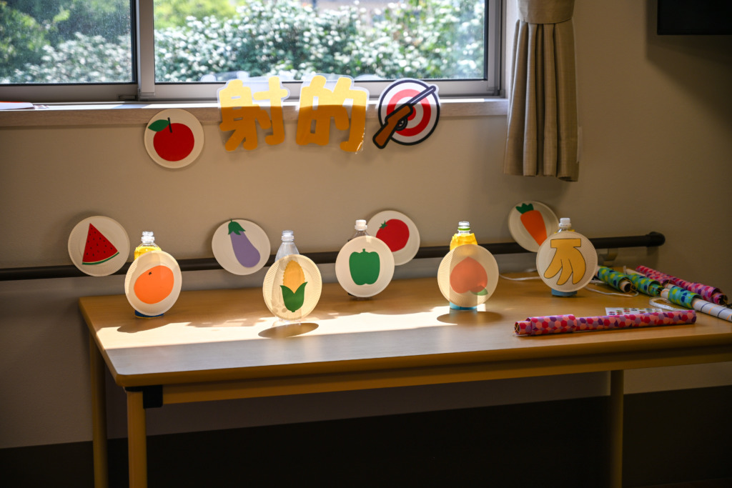 夏祭りの射的の露店