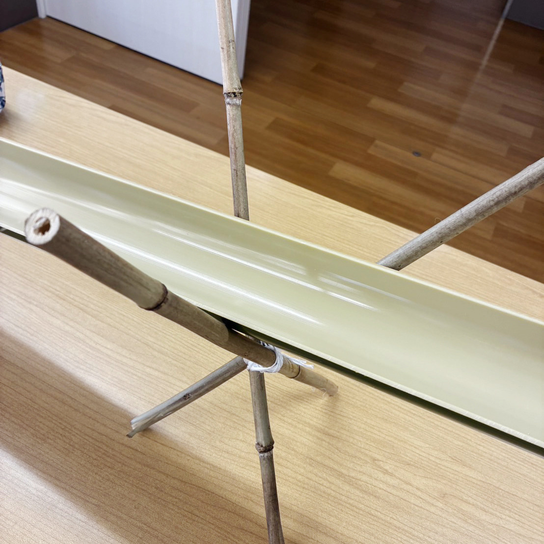 完成した流しそうめん